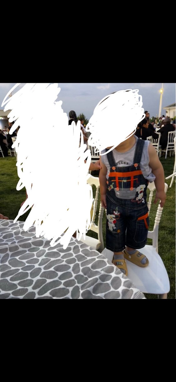 Renkli Nakışlı Erkek Çocuk Kot Tulum - Görsel 4