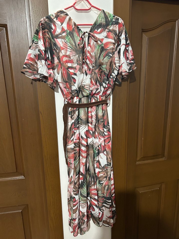 Çiçek Desenli Bohem Uzun Elbise - Görsel 4