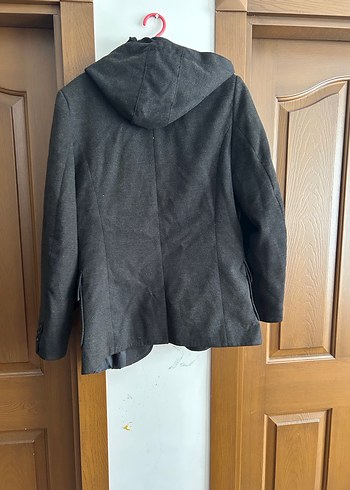 Siyah Erkek Düğmeli Midi kaban - Görsel 2