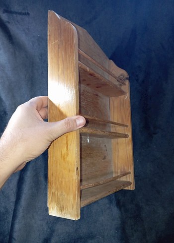 VİNTAGE MİNİ AHŞAP DUVAR RAFI.43x29 cm - Görsel 2