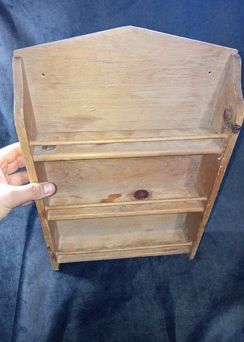 VİNTAGE MİNİ AHŞAP DUVAR RAFI.43x29 cm - Görsel 3