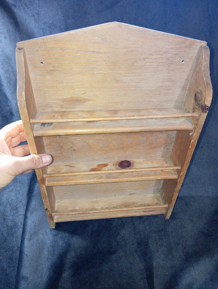 VİNTAGE MİNİ AHŞAP DUVAR RAFI.43x29 cm - Görsel 3