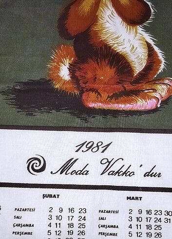 Diğer 1981 yılı Vakko bez takvimi