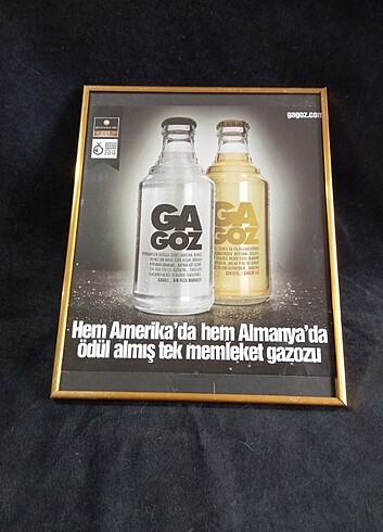 Ga goz gazoz reklamı camlı çerçeveli 30x24 cm