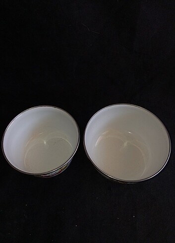 Diğer 2 adet Avşar emaye kase 15x8 cm 16.5x8.5 cm Genel durumları iyi