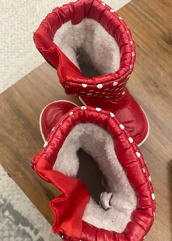 Kız Çocuk Kırmızı Puantiyeli Kürklü Bot - Görsel 5