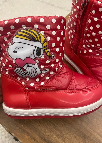 Kız Çocuk Kırmızı Puantiyeli Kürklü Bot - Görsel 2