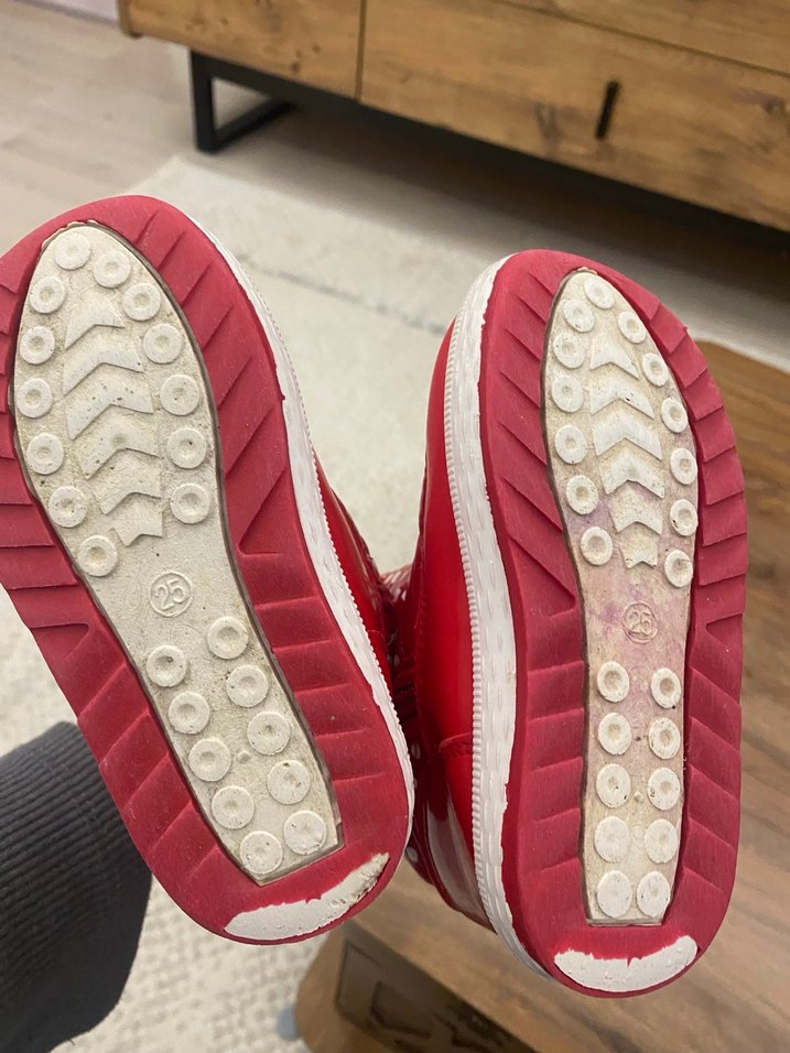 Kız Çocuk Kırmızı Puantiyeli Kürklü Bot - Görsel 3