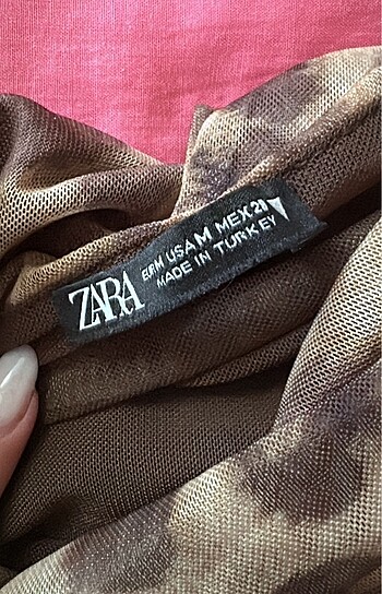 m Beden zara tül leopar bandeau bluz
