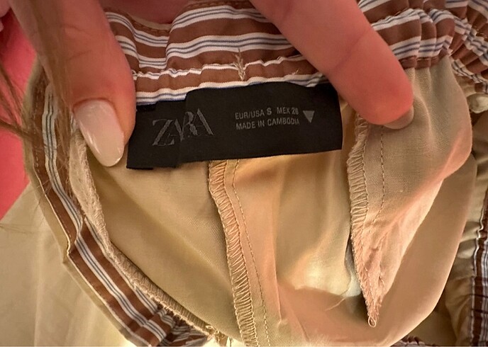 s Beden ten rengi Renk zara lastikli paraşüt pantolon