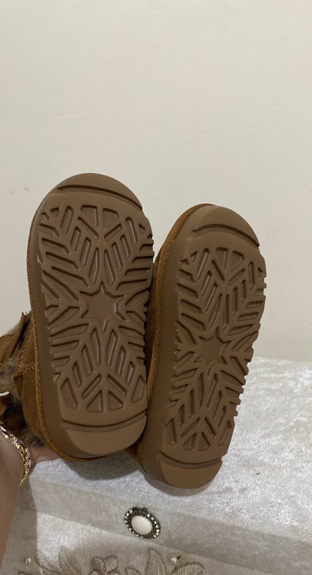 Kız Çocuk Leopar Desenli Kürklü Süet Bot - Görsel 3