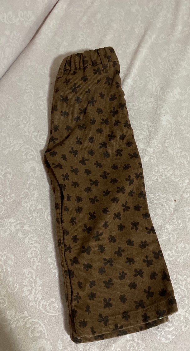 Kız çocuk  Kahverengi Geniş Kesim beli ayarlanabilir  Pantolon - Görsel 4