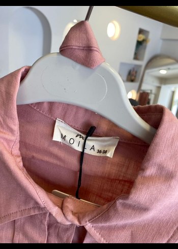 Zara Pembe Uzun Kollu Beli Kuşaklı Elbise