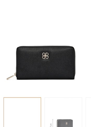 Siyah İşlemeli Deri Fermuarlı Kadın Cüzdanı - Görsel 5