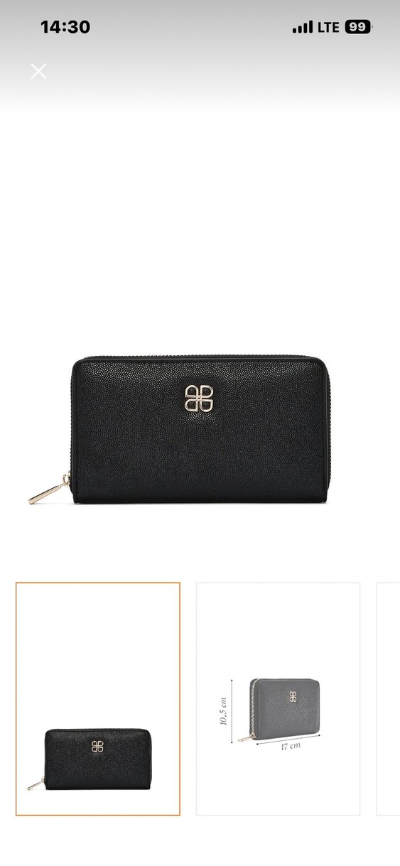 Siyah İşlemeli Deri Fermuarlı Kadın Cüzdanı - Görsel 5