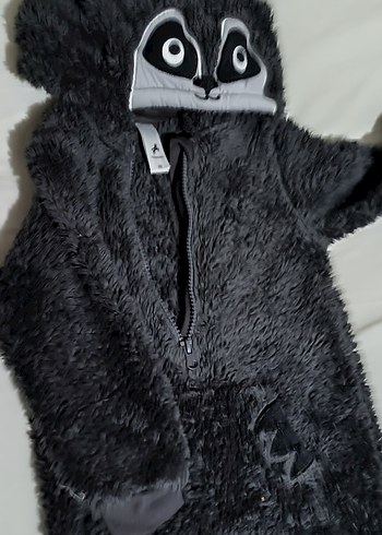 Koyu Gri Peluş Bebek Tulumu - Görsel 3