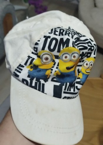 Minyon Baskılı Beyaz Erkek Çocuk Şapkası - Görsel 2