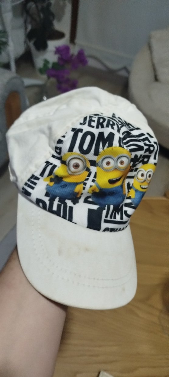 Minyon Baskılı Beyaz Erkek Çocuk Şapkası - Görsel 2