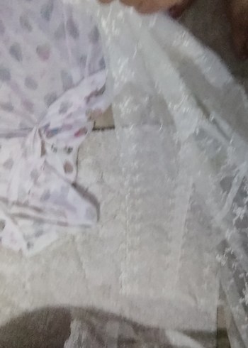 Nakışlı Beyaz Tül Perde 2 adet uzun perde tek pencereliktir - Görsel 12