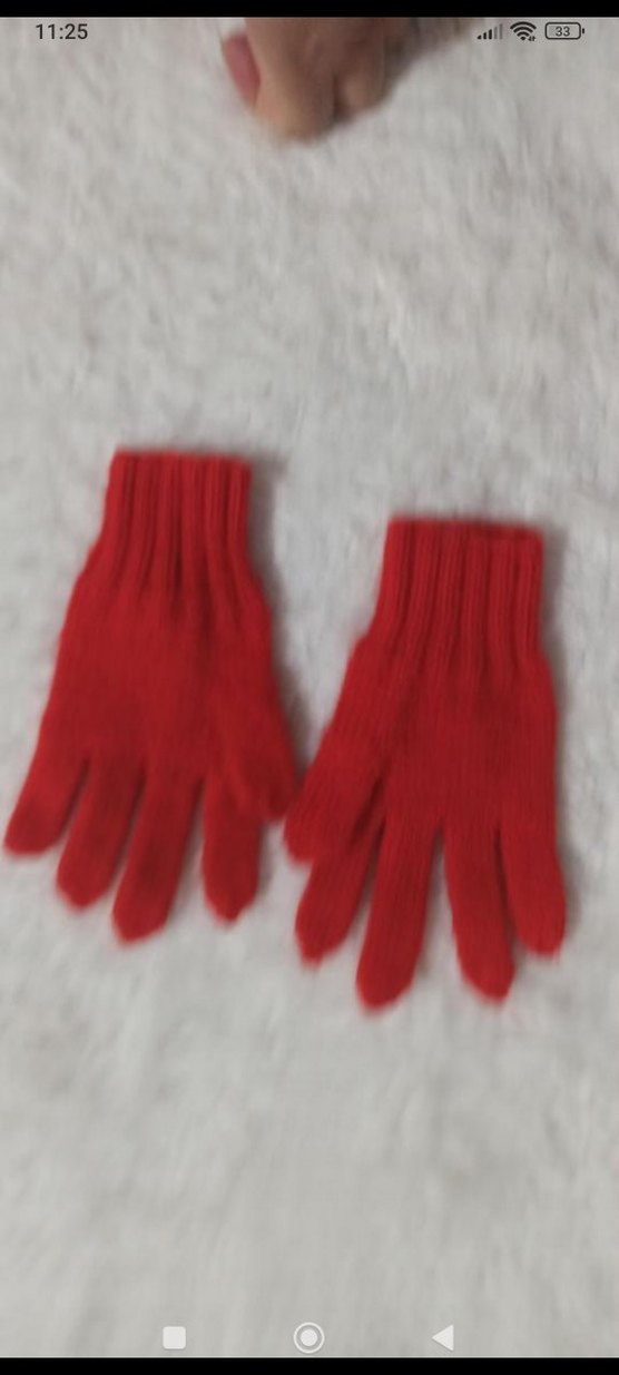 Kadın Kırmızı Örgü Eldiven - Görsel 3