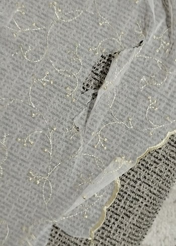 İşlemeli Beyaz Bohem Perde ürün deformelidir fiyat uygun - Görsel 5