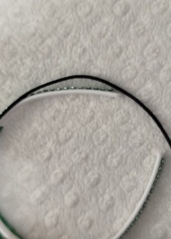 Yeşil Nakışlı Rock Punk Lastikli Çocuk Saç Bandı - Görsel 5