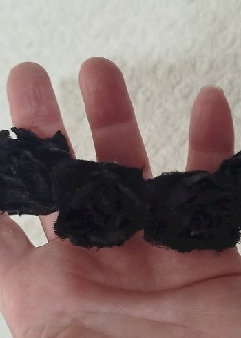 Yeşil Nakışlı Rock Punk Lastikli Çocuk Saç Bandı - Görsel 4