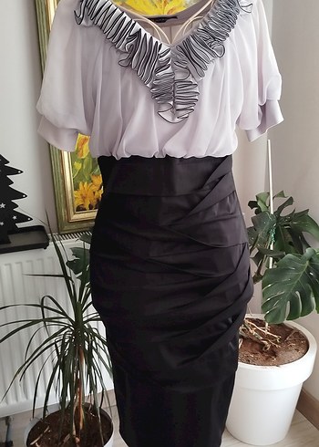 Drapeli Midi elbise