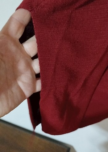 Diğer Bordo Kadın Uzun Kollu Yün Tunik