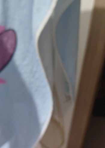 Kız Çocuk Mavi Baskılı Kapüşonlu Panço plaj havlusu - Görsel 8