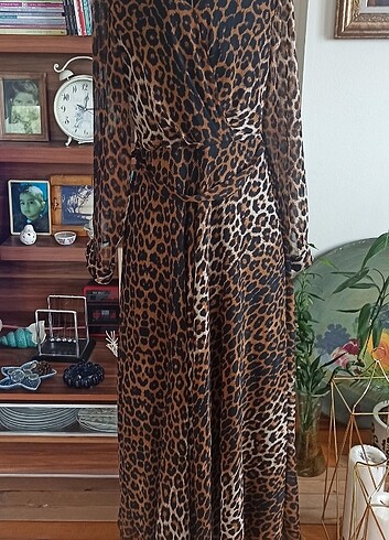 Leopar elbise bir kere giyildi upuzun