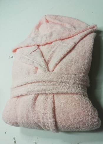 Pembe Bohem Kapüşonlu Bornoz - Görsel 2