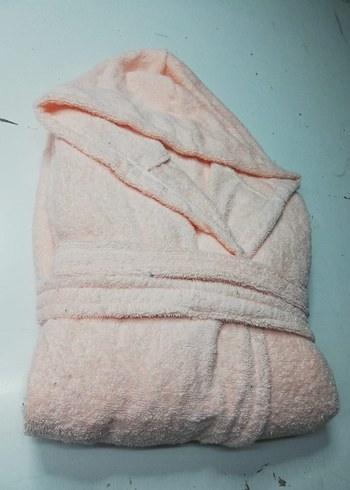 Pembe Bohem Kapüşonlu Bornoz - Görsel 5