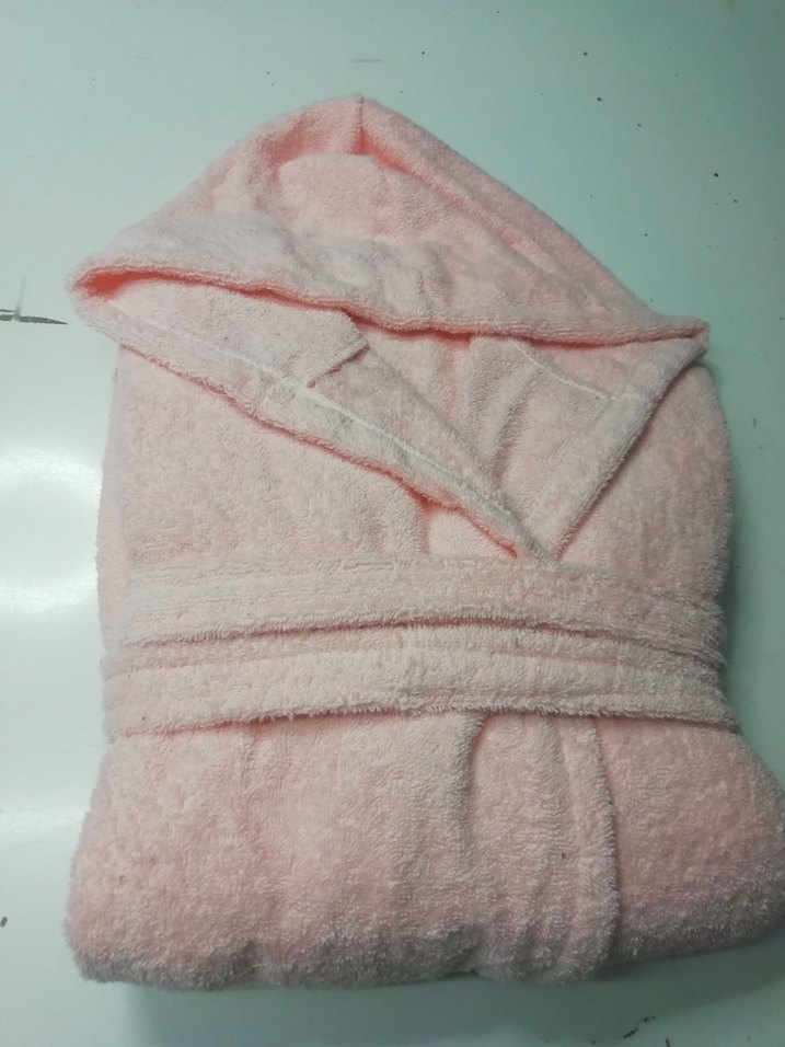 Pembe Bohem Kapüşonlu Bornoz - Görsel 3