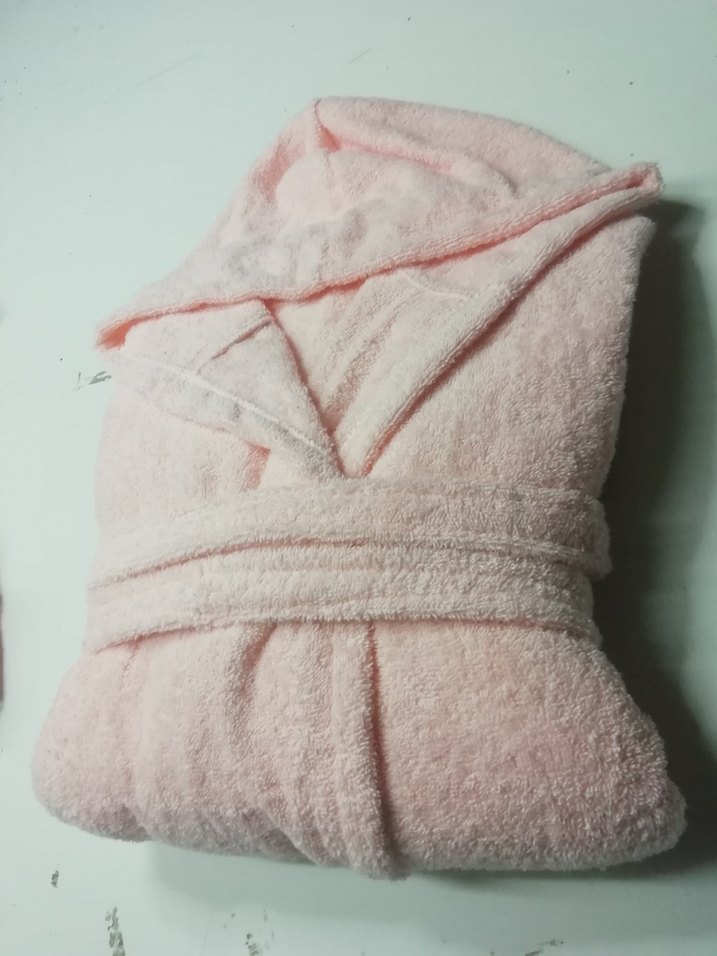 Pembe Bohem Kapüşonlu Bornoz - Görsel 2