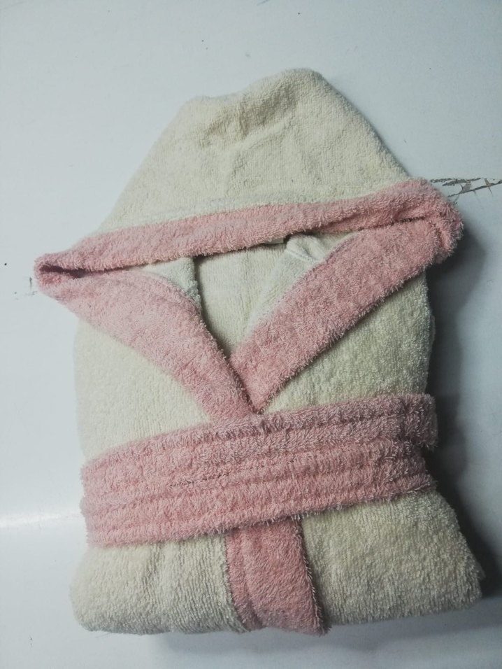 Pembe Bornoz Kapüşonlu ve Kemerli - Görsel 3