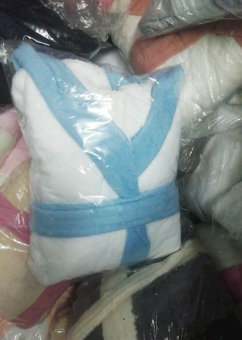 Pastel Renkli Çok Renkli Batik Desenli Bornoz 11 yaş - Görsel 5