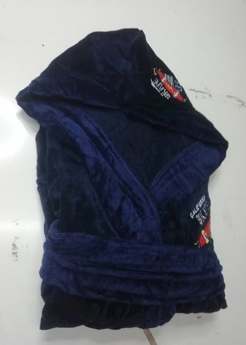 Lacivert Baskılı Erkek Çocuk Bornoz - Görsel 4