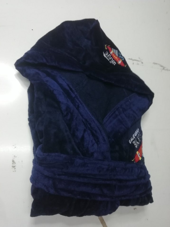 Lacivert Baskılı Erkek Çocuk Bornoz - Görsel 4