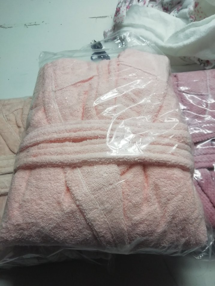 Kapüşonlu Mavi ve Gri Bornoz - Görsel 2