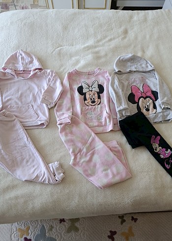 Bebek Kız Pembe Minnie Baskılı Triko