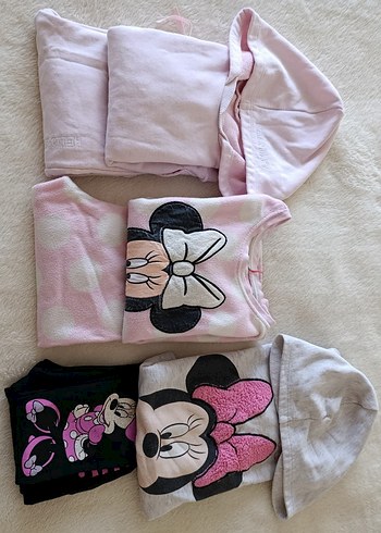 LC Waikiki Bebek Kız Pembe Minnie Baskılı Triko