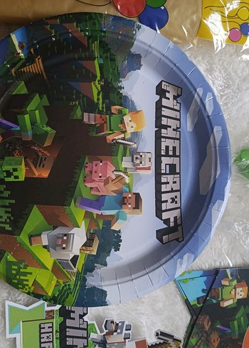 Beden Renk Minecraft Temalı Renkli Parti Malzemeleri