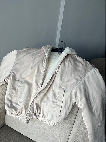 xs Beden beyaz Renk H&M çift taraflı oversize mont