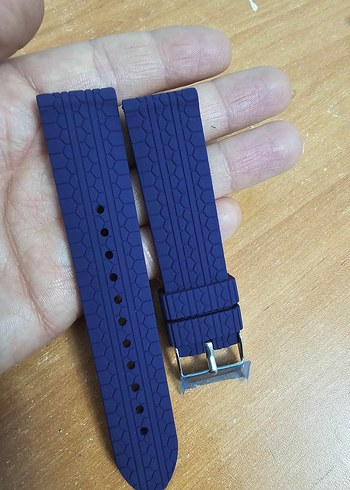 Diğer Lacivert 22 mm silikon Erkek Saat Kayışı