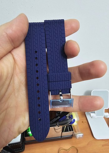  Beden mavi Renk Lacivert 22 mm silikon Erkek Saat Kayışı