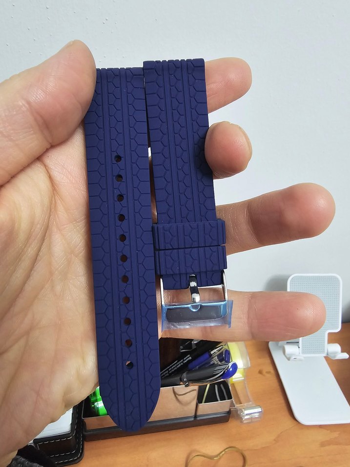 Lacivert 22 mm silikon Erkek Saat Kayışı - Görsel 4