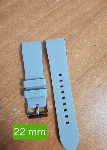 22 mm Gri Silikon Saat Kayışı