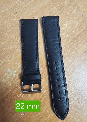 Siyah 22 mm deri Erkek Saat Kayışı