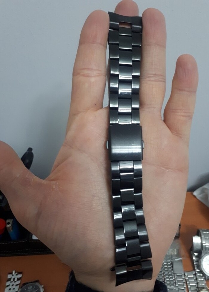 Siyah çelik kordon 24 mm - Görsel 4